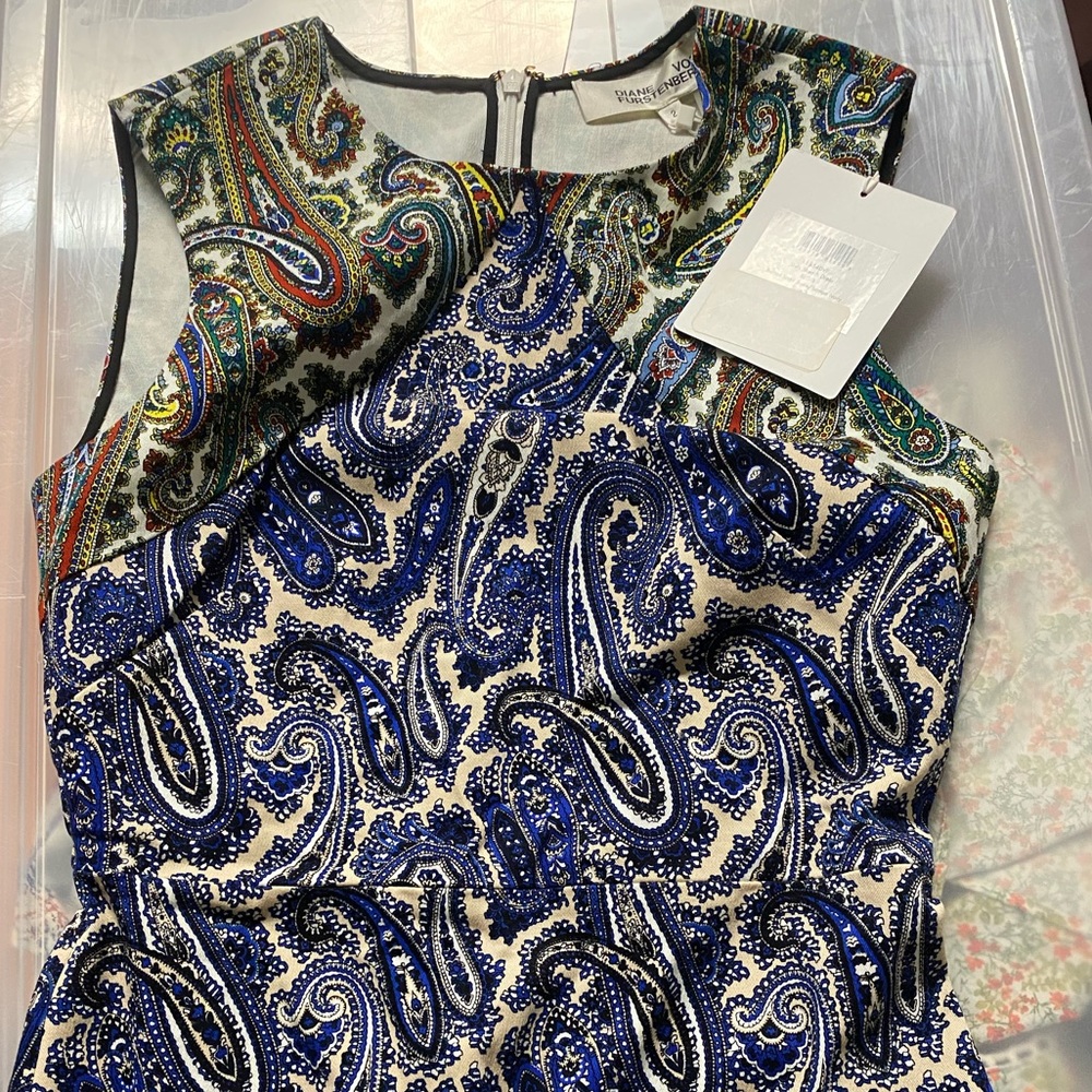 Dian Von Furstenberg Paisley Sleeveless Sheath